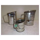 Lot of Three Metal Flour Sifters