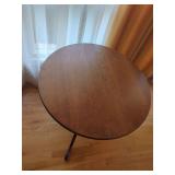 Round Wooden Tilt-Top Pedestal Table