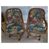 Lane Venture Rattan Rolling Swivel Armchairs, Set of Two