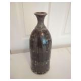 Signed Studio Pottery Stoneware Vase with Drip Glaze