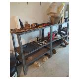 Industrial Steel Shelving Unit with Assorted Garage Items