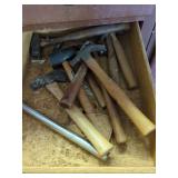 Assorted Hand Tool Lot Featuring Hammers, Mallets, and Hatchet