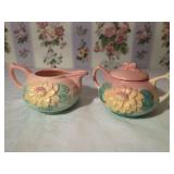 Hull Art Pottery Wildflower Creamer and Sugar Bowl Set