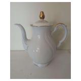 Bavaria Porcelain Teapot with Gold Gilt Accents