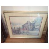Framed Print, Summer Hollyhocks, Ben Hampton, 1987