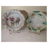 Set of Two Altenburg Saxe Germany Porcelain Decorative Plates