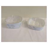 Set of Two CorningWare Wildflower Casserole Dishes with Lids