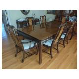 Universal Furniture Dining Set With Table, Two Leaves, And Chairs