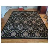 Large Tufted Wool Area Rug with Floral Pattern
