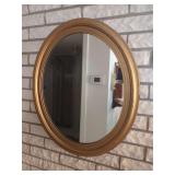 Round Wall Mirror with Gold Painted Frame