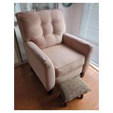 Upholstered Recliner Chair with Matching Footstool