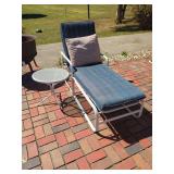 Metal Frame Lounge Chair and Side Table Set