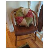 Wooden Spindle Back Chair with Portofino Decorative Pillow