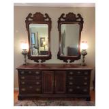 American Drew Dresser and Two Matching Wall Mount Mirrors