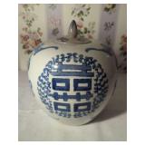 Blue and White Porcelain Ginger Jar with Double Happiness Motif