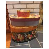 Lot of Three Hand-Painted Wooden Shaker Style Storage Boxes Signed Ruth Dolsen