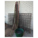 Metal Garden Fencing Panels, Posts, and Planter Tub