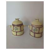 Ceramic Honey Pots with Bee Motif