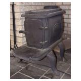 Cast Iron Wood Burning Stove with Cabriole Legs