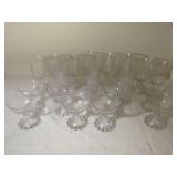 Clear Glass Hobnail Drinkware Set Assortment