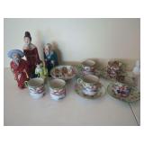 Occupied Japan Ceramic Figurines and Tea Set