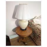 Ceramic Table Lamp with Pleated Fabric Shade