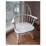 White Painted Wooden Windsor Armchair