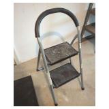 Brookstone Folding Two-Step Metal Step Stool with Safety Handle