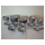 Chinese Export Porcelain Rice Grain Pattern Tea Set with Dragon Motifs