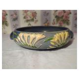Roseville USA 455-8 Blue Art Pottery Water Lily Planter Bowl
