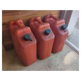 Set of Three Blitz 5-Gallon Plastic Gasoline Cans