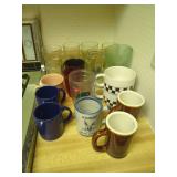Assorted Collection of Ceramic Mugs and Drinking Glasses