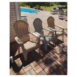 Set of Three Molded Plastic Outdoor Armchairs