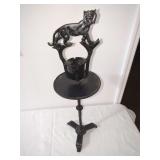 Cast Iron Lion Standing Smoking Stand Ashtray