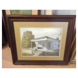 Russell May Signed and Numbered Print Featuring Rural House with Porch Swing, 1977