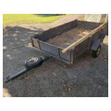 Single Axle Utility Trailer with Wooden Bed and Sides