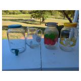 Assorted Glass Drink Dispensers and Pitchers Collection