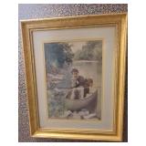 Framed Print of Person in Canoe