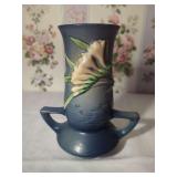 Roseville USA Blue Water Lily Pottery Vase Model 109-7