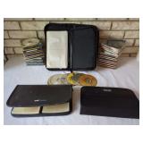 Assorted Audio CDs with Cases and Storage Wallets