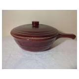 Mar-Crest Oven Proof Stoneware Brown Glaze Casserole Dish with Lid