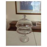 Glass Covered Compote Pedestal Dish