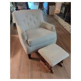 Upholstered Armchair and Glider Ottoman Set