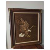 Framed Low Relief Bald Eagle Artwork Signed Cooper