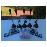 Craft Outlet Inc. Metal Taper Candle Holders, Wall Brackets, and Peppermint Ornaments