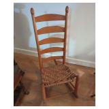 Oak Ladder Back Rocking Chair with Woven Splint Seat