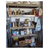 Metal Storage Shelving Unit with Assorted Workshop and Hardware Contents