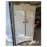 Painted Cedar Wardrobe Cabinet with Key and Hardware