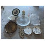 Mixed Lot of Glassware, Ceramic Dishes, and Metal Tableware