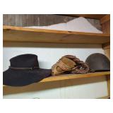 Hutch Baseball Glove, Felt Hat, and Steel Helmet Assortment